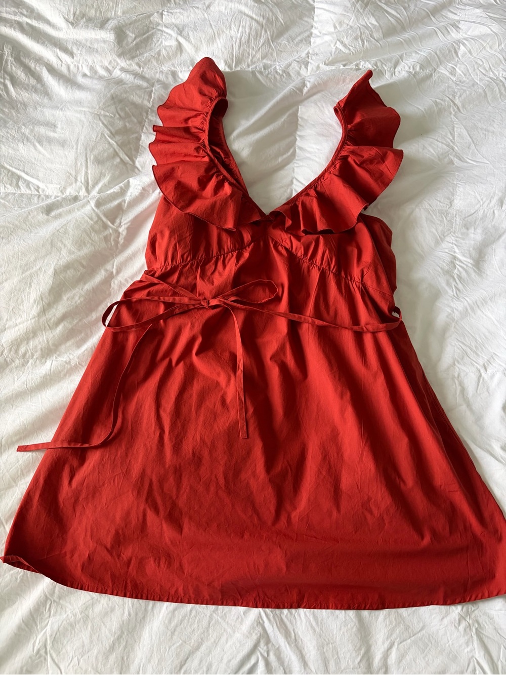 French Connection Red Sleeveless Tie-Waist Dress